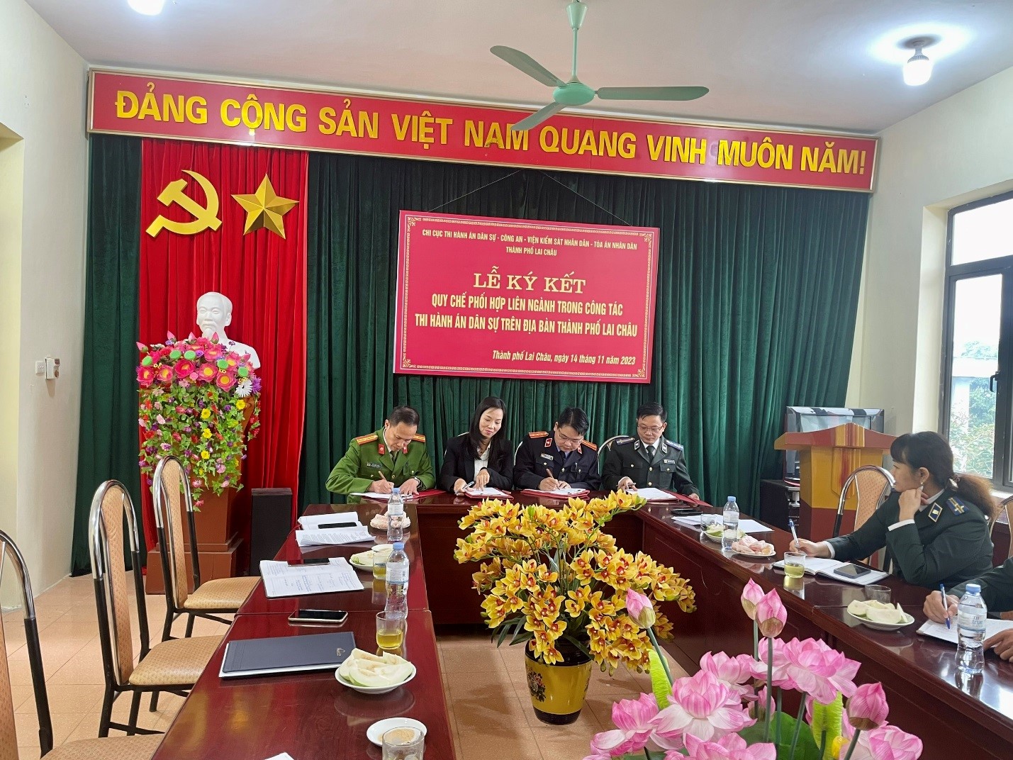 VKSND thành phố Lai Châu tham gia Lễ ký Quy chế phối hợp liên ngành trong công tác thi hành án dân sự