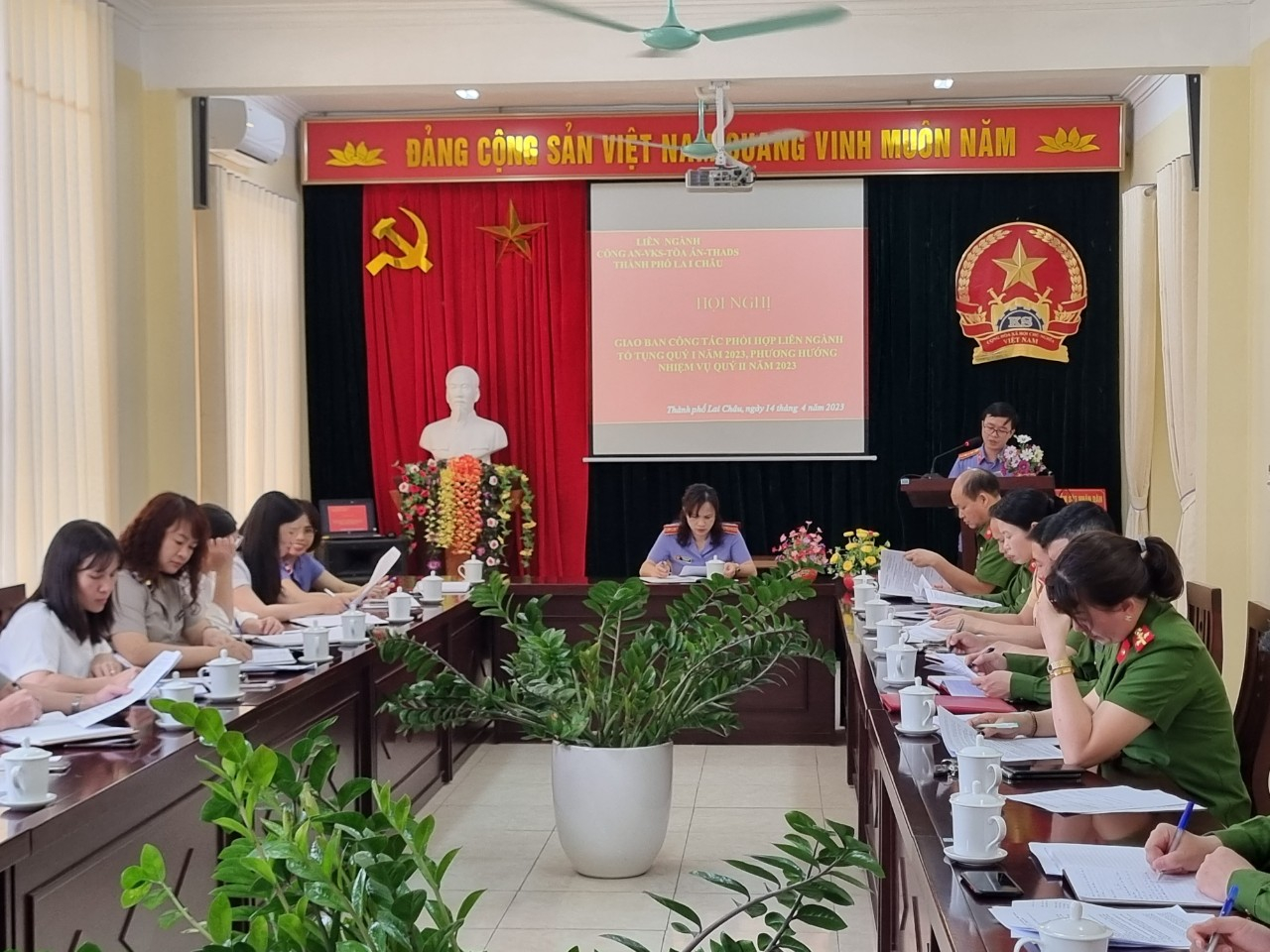 Liên ngành tố tụng thành phố Lai Châu tổ chức Hội nghị giao ban công tác phối hợp quý I/2023