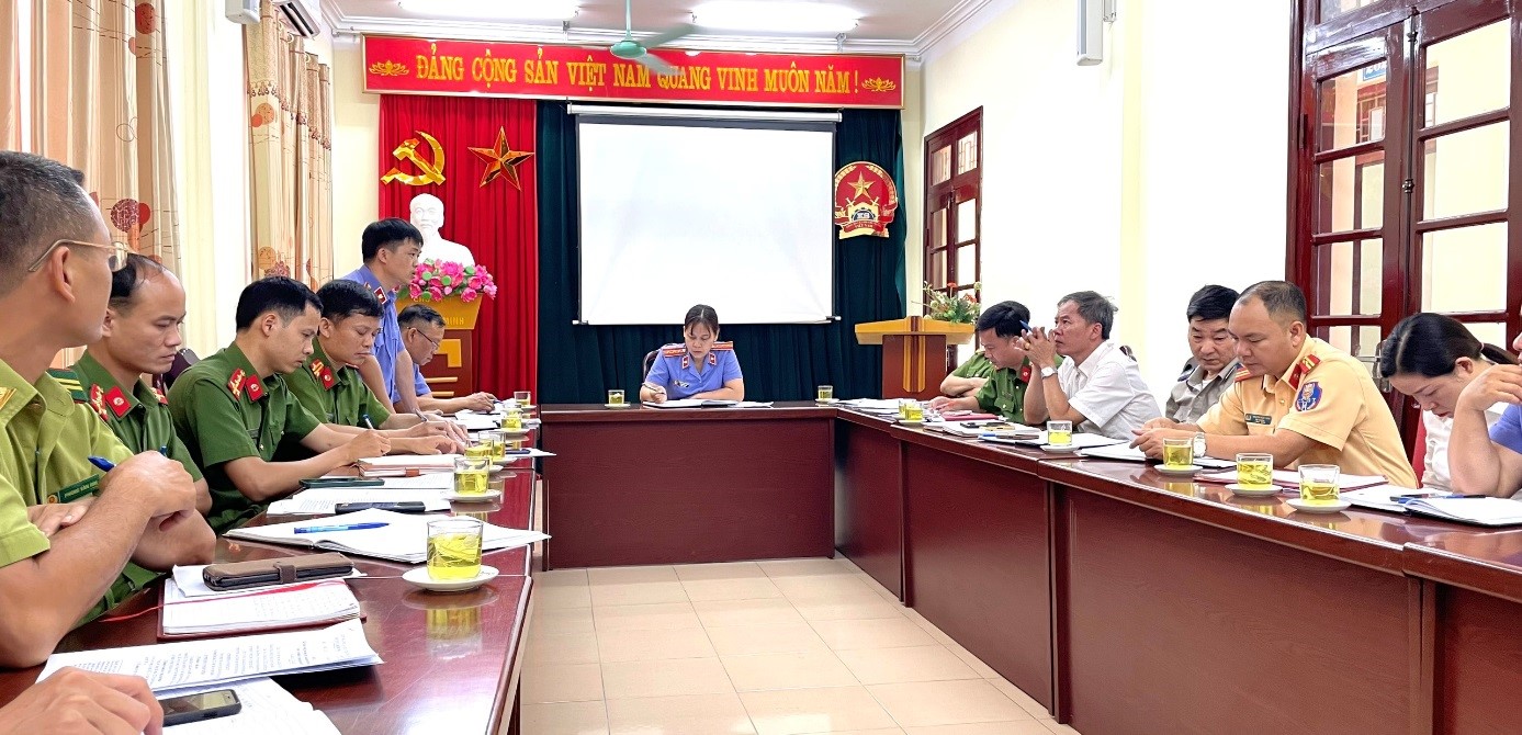 Tổ chức Hội nghị giao ban Liên ngành tố tụng huyện 06 tháng đầu năm 2023