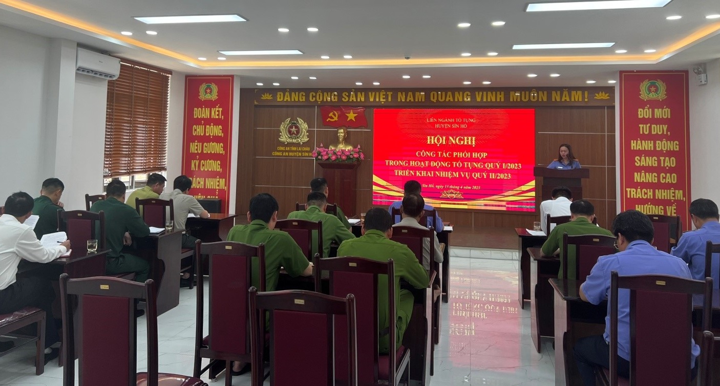 VKSND huyện Sìn Hồ chủ trì tổ chức Hội nghị giao ban liên ngành tố tụng quý I năm 2023
