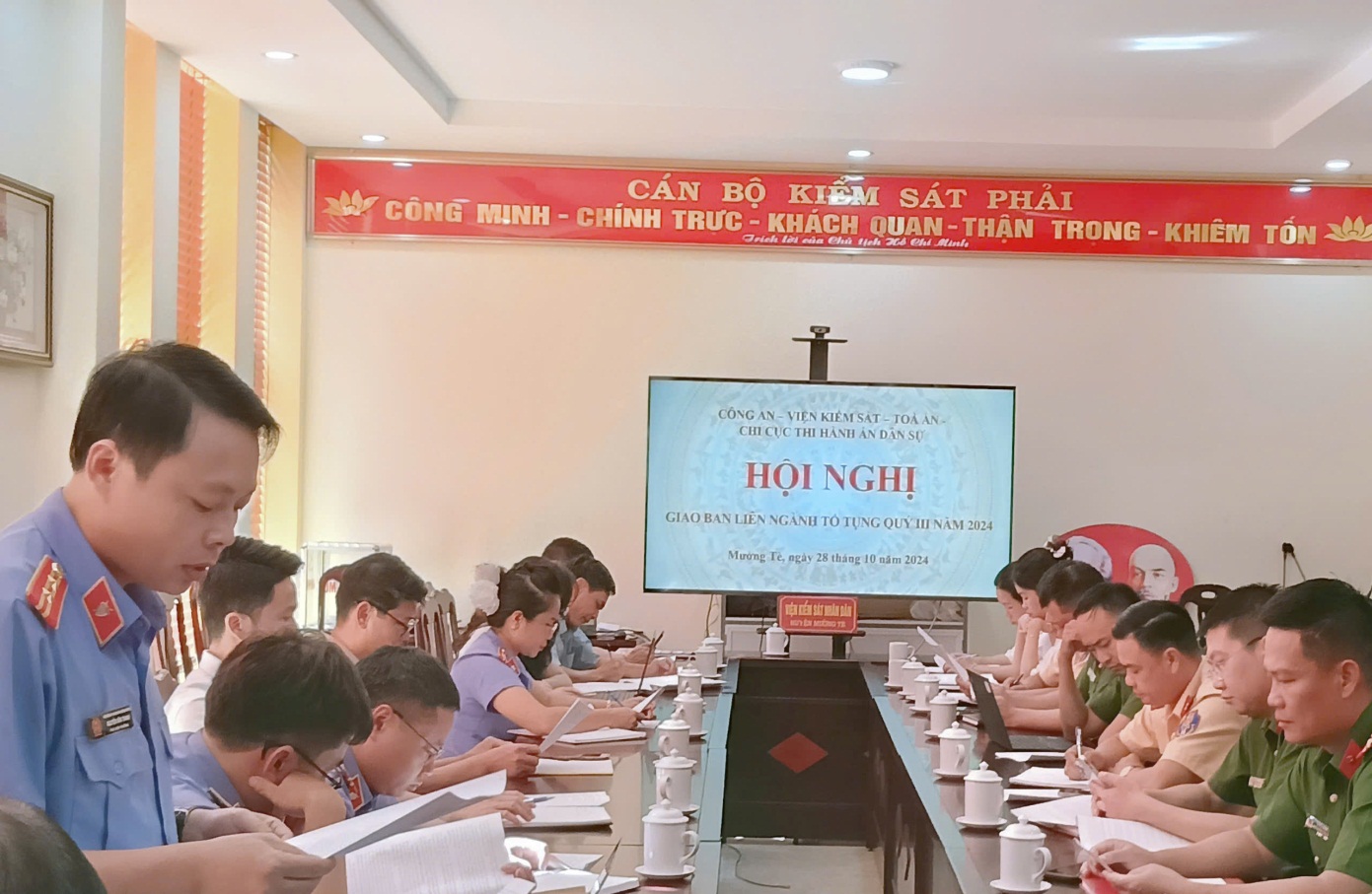 Liên ngành tố tụng huyện Mường Tè tổ chức Hội nghị giao ban công tác phối hợp liên ngành Quý III năm 2024