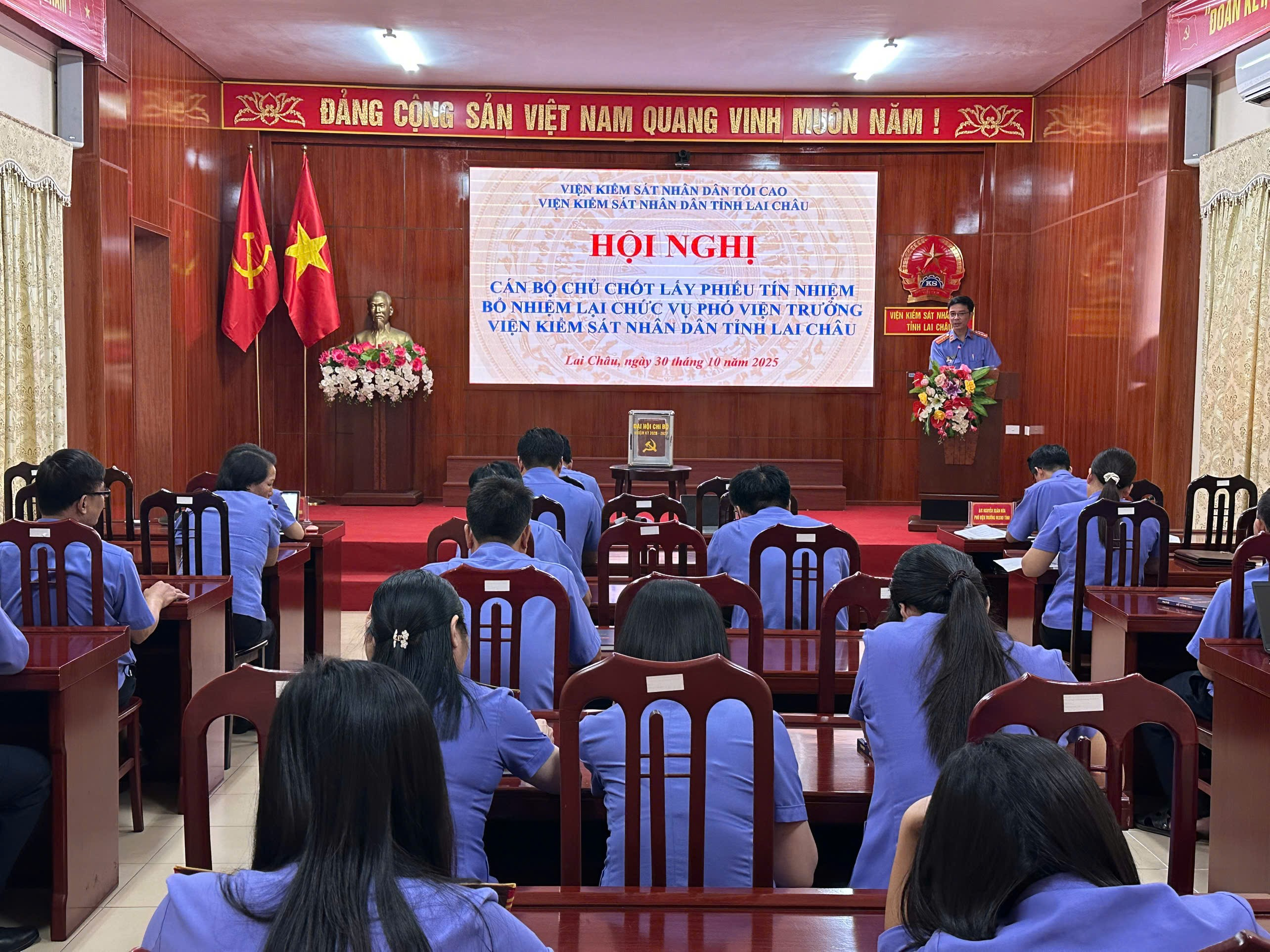 VKSND tỉnh Lai Châu tổ chức lấy phiếu tín nhiệm bổ nhiệm lại chức vụ Phó Viện trưởng VKSND tỉnh Lai Châu