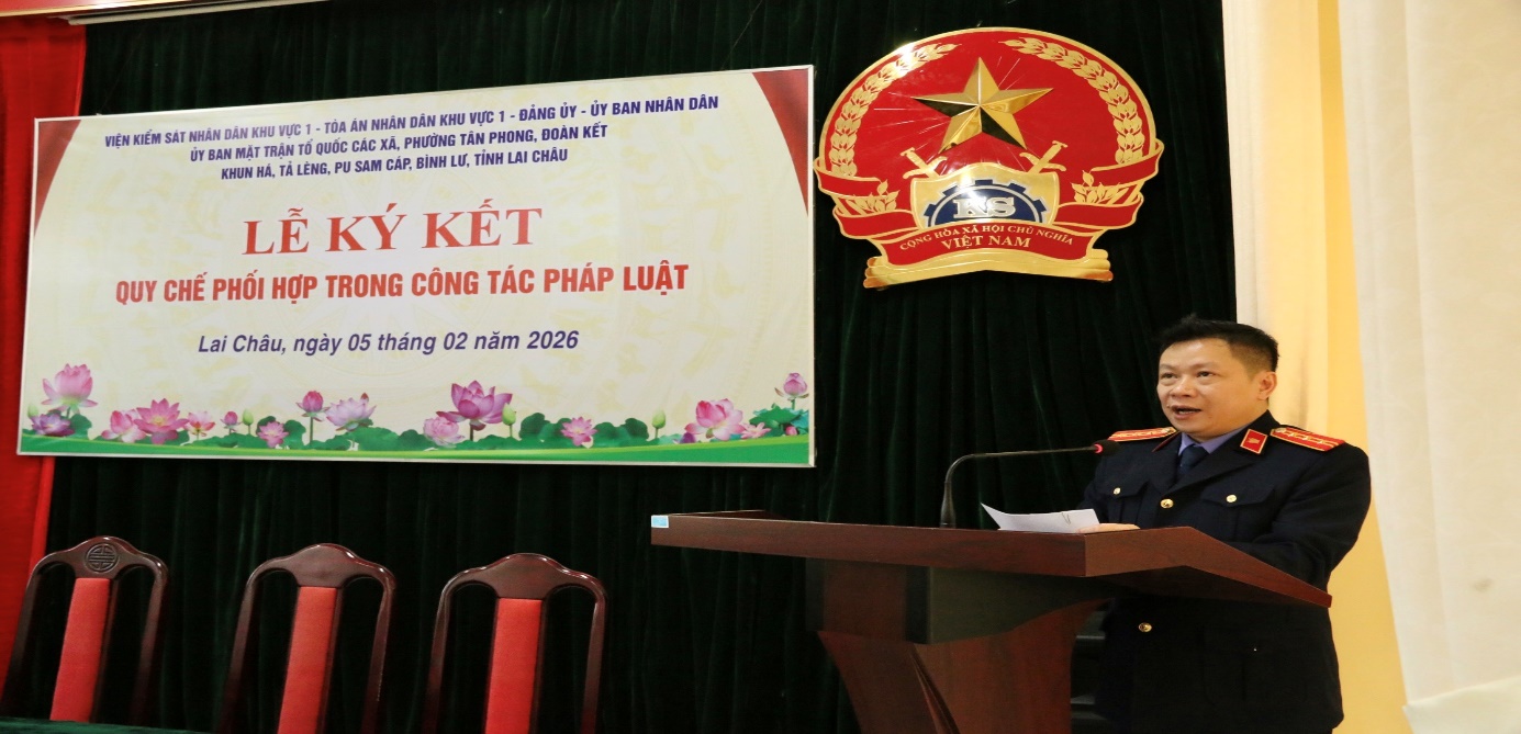 Viện kiểm sát nhân dân khu vực 1 - Lai Châu tổ chức Lễ ký các Quy chế, Chương trình phối hợp trong công tác pháp luật