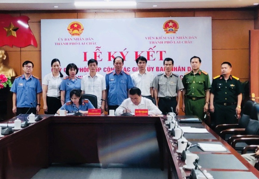 Ký kết Quy chế phối hợp công tác giữa Ủy ban nhân dân thành phố Lai Châu với Viện KSND thành phố Lai Châu