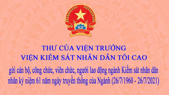 Thư chúc mừng 61 năm thành lập ngành Kiểm sát nhân dân