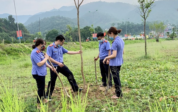Chi đoàn VKSND huyện Mường Tè hưởng ứng phong trào “Trồng cây nhân dịp kỷ niệm 131 năm ngày sinh Chủ tịch Hồ Chí Minh”