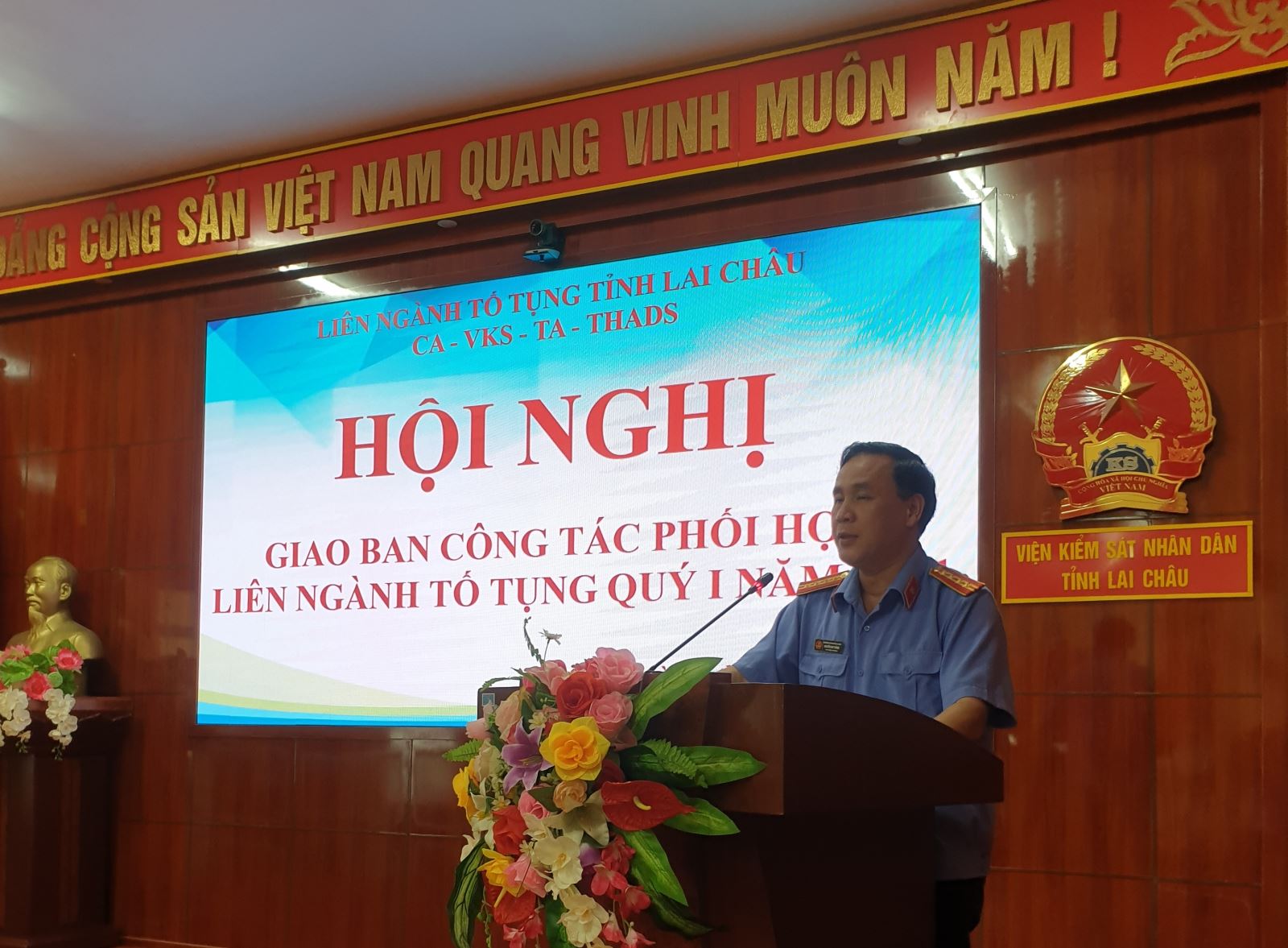 VKSND tỉnh Lai Châu: Chủ trì tổ chức Hội nghị giao ban công tác phối hợp liên ngành tố tụng quý I năm 2021