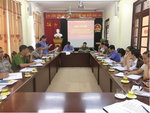 VKSND huyện Tam Đường chủ trì tổ chức Hội nghị giao ban công tác phối hợp liên ngành tố tụng 6 tháng đầu năm 2020