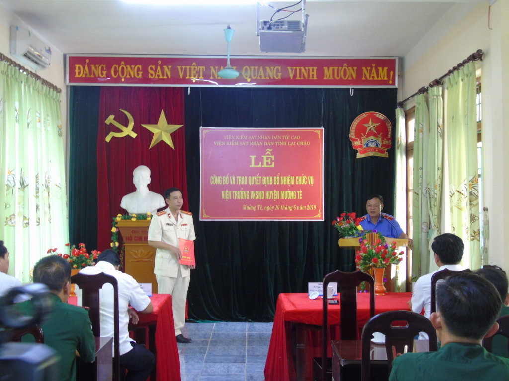 VKSND huyện Mường Tè (Lai Châu): Lễ công bố và trao Quyết định bổ nhiệm Viện trưởng Viện Kiểm sát nhân dân huyện Mường Tè