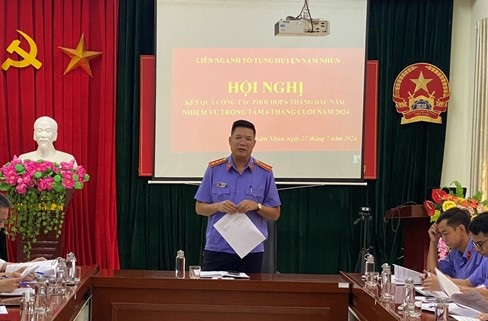 Hội nghị giao ban Liên ngành tố tụng huyện Nậm Nhùn 06 tháng đầu năm 2024